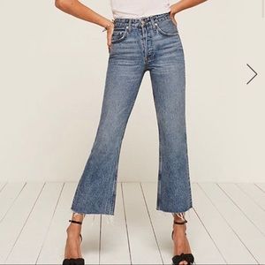NWT Reformation mid rise cropped flare jeans